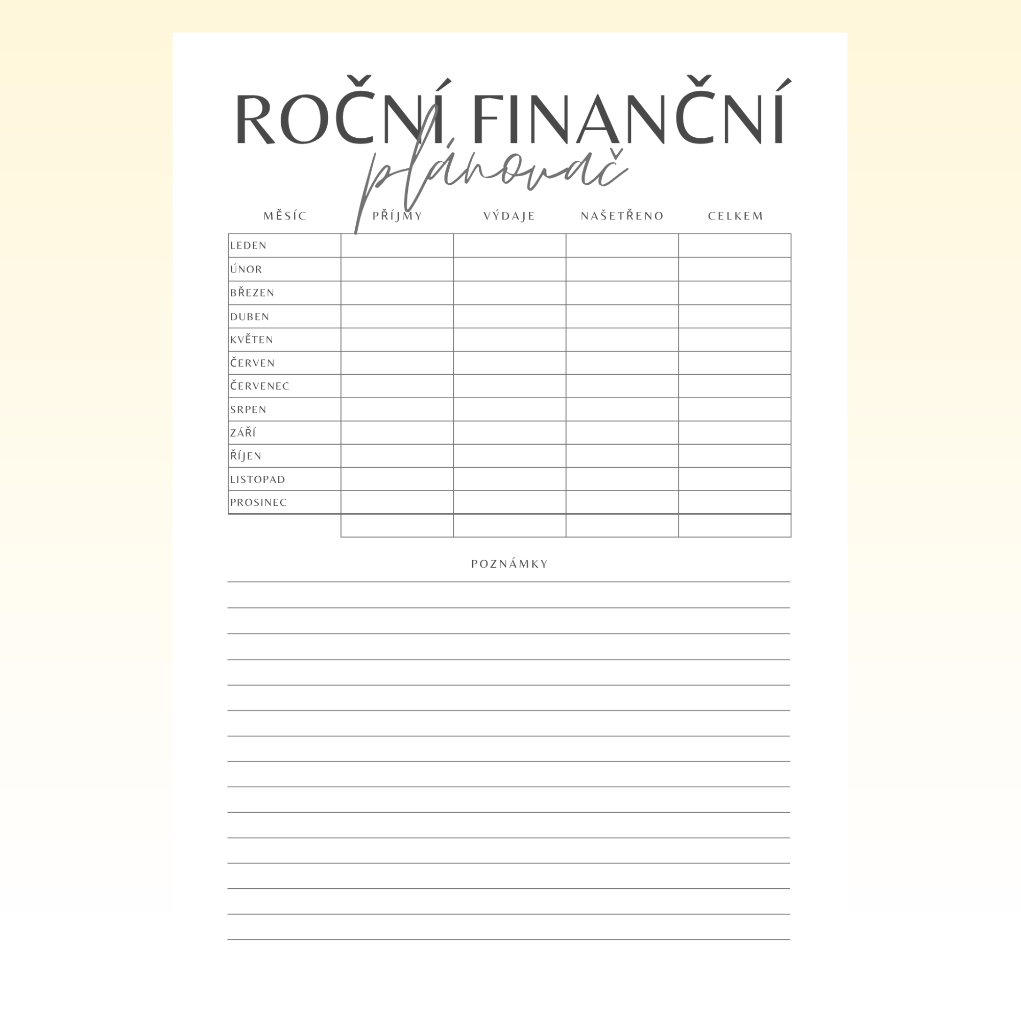 Roční finanční plánování