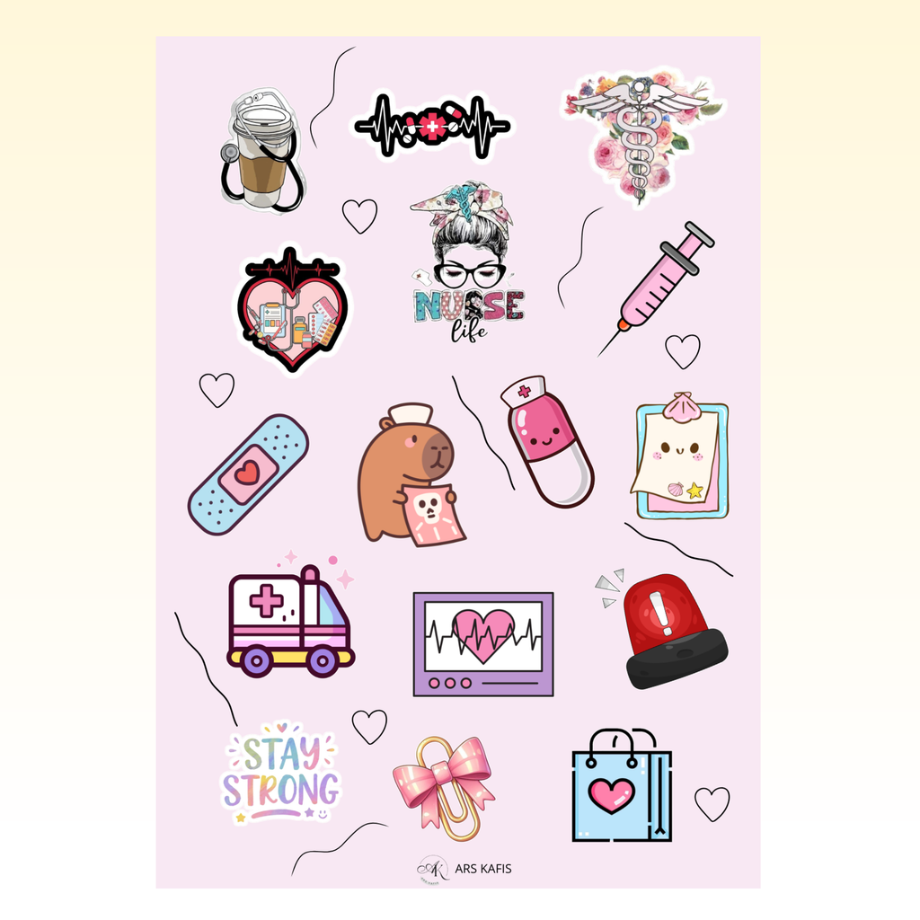 Samolepkový arch 10 × 15 cm – Nurse Life