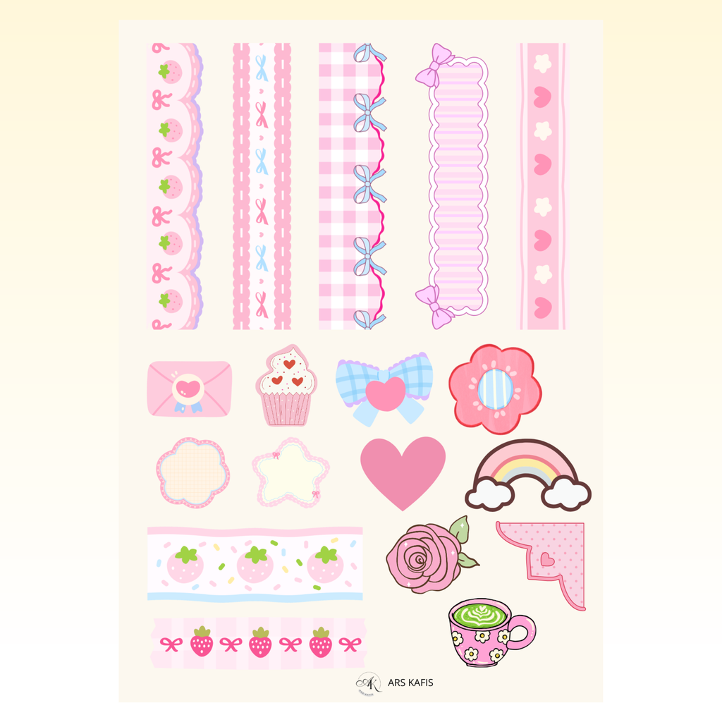 Samolepkový arch 10 × 15 cm – Sweet Pink