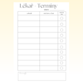 Lékař – Termíny | Doplňkový list do diáře