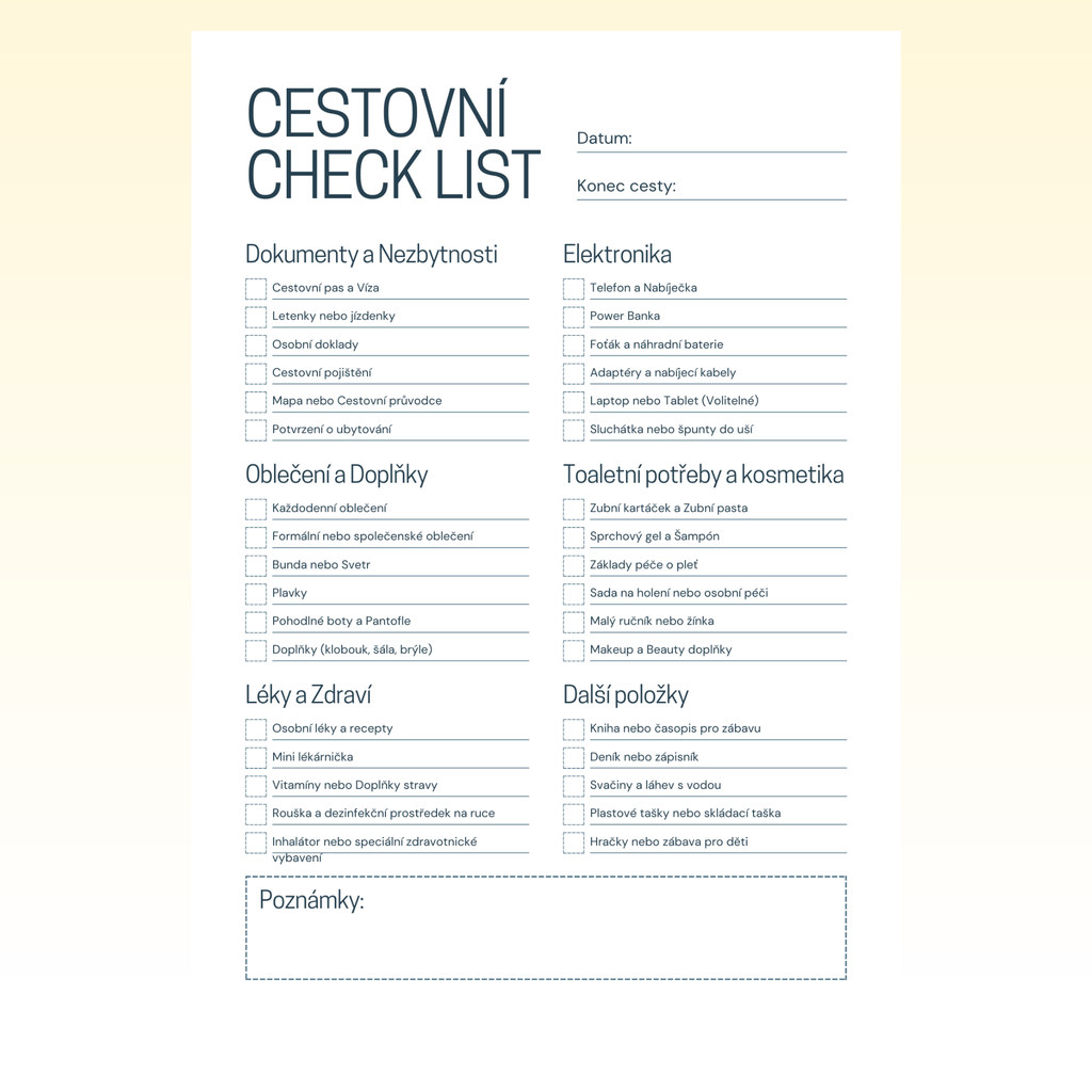 Cestovní checklist