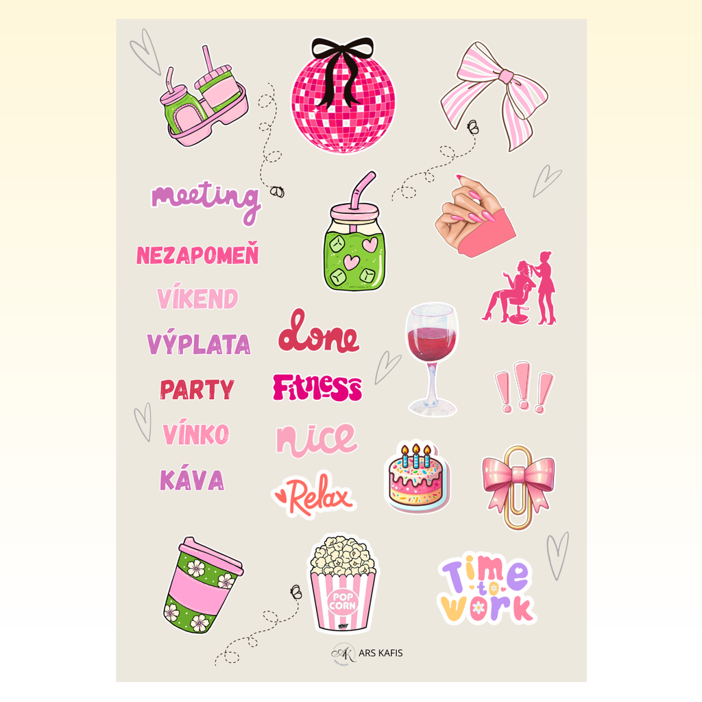 Samolepkový arch 10 × 15 cm – Girly Vibes